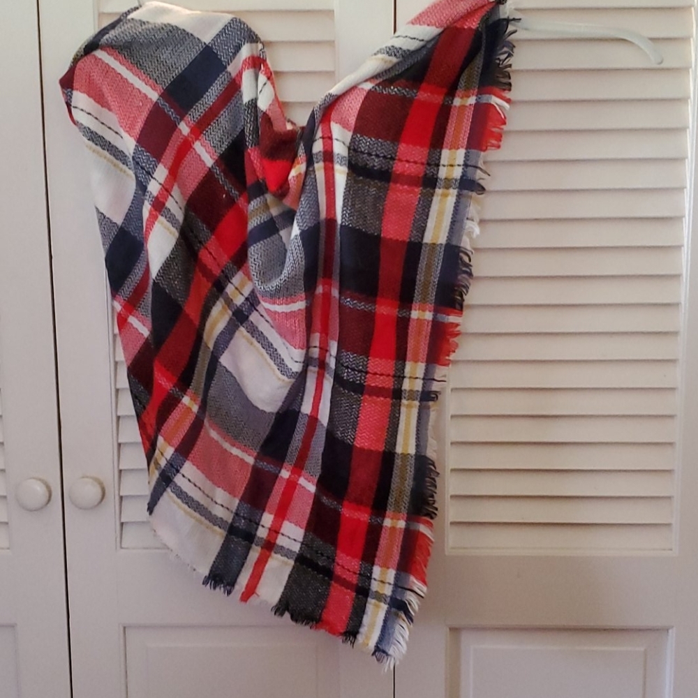 Plaid cotton scarf/shall